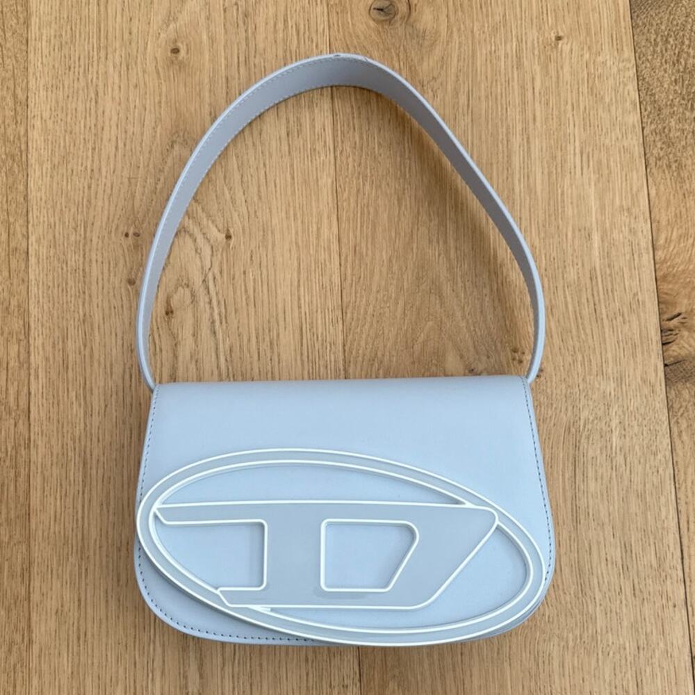 Diesel Leather Bag 1DR Size Regular Gray White